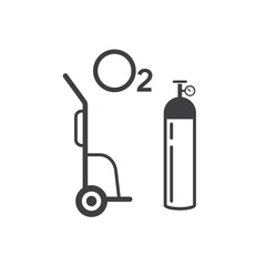 illustration of oxygen cylinder, vector art.