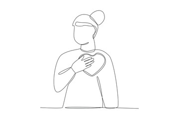 Continuous one line drawing Psychology. World mental health day concept. Doodle vector illustration.