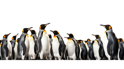 Fototapeta premium King penguins isolated on white background. Generative Ai