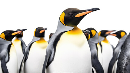 King penguins isolated on white background. Generative Ai