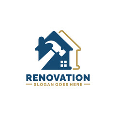 Home renovation logo design vector illustration