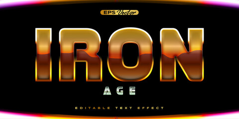 80s iron age editable text effect back to the future theme