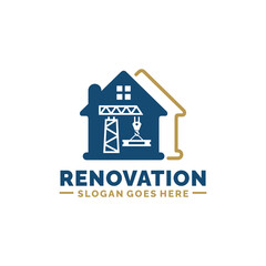 Home renovation logo design vector illustration