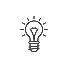 Fototapeta premium Light bulb, lamp line icon