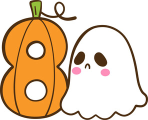 Pumpkin ghost number eight