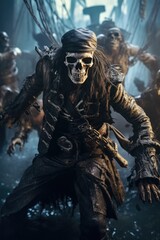 skeleton pirate jump run fight