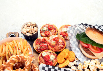 Fast food and unhealthy eating concept.