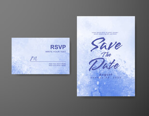 Wedding invitation with abstract watercolor background