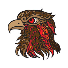 Eagle head zentangle doodle illustration vector