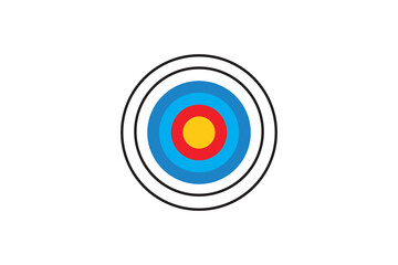 flat design vector illustration archery target. isolated white background.