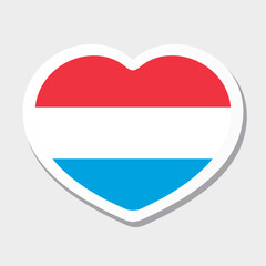 Flag of Luxembourg icon. Vector heart sticker.