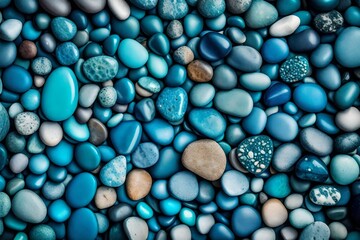 abstract background with blue and grey pebbles - Generative AI 