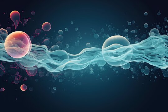 Abstract Wave digital background. Big data Network  connection technology science. Generated with AI