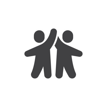 Two person handshake vector icon