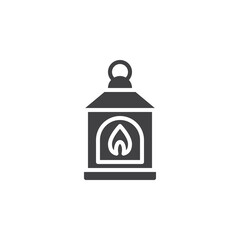 Lantern fire light vector icon