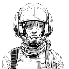 Woman Pilot illustration
