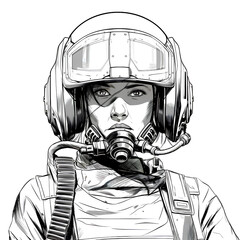 Woman Pilot illustration