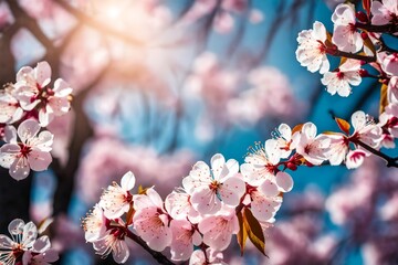 cherry blossom in spring, beautiful Wallpaper, Landscape, and Background - Generative AI