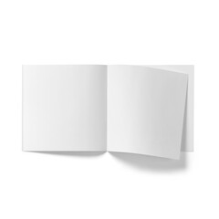 Blank white square brochure with simply light.