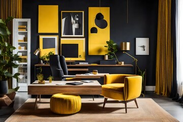 modern office room interior - Generative AI