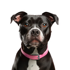 Staffy dog against transparent background