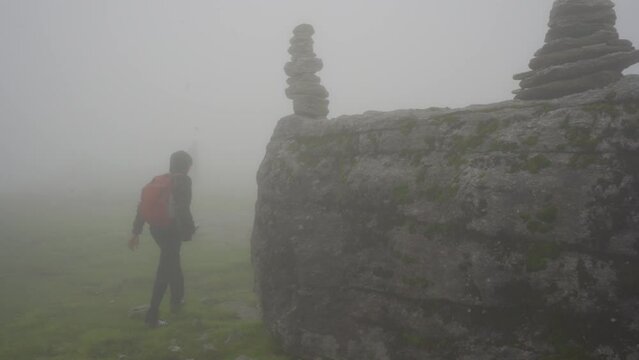 Hiker are trekking to the peak of mount , Bedini bugyal, Uttarakhand, India.