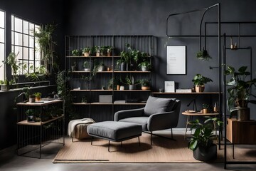 interior of a modern living room - Generative AI