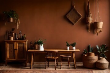 Fototapeta na wymiar living room interior with aesthetic color and furniture, classic design - Generative AI