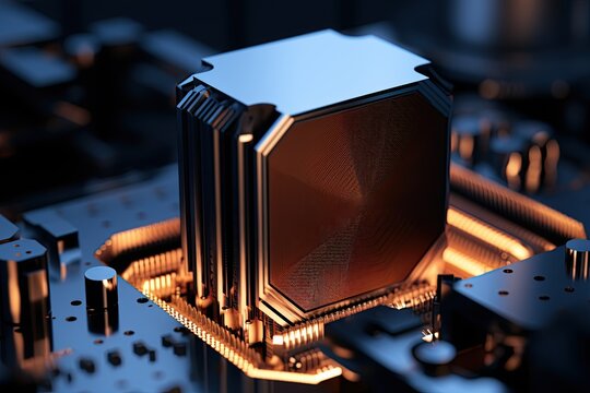  Quantum computers systems with machine learning models concept.Generated with AI