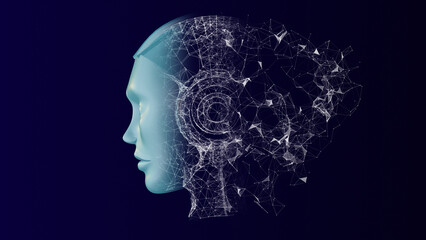 Robot head with Artificial Intelligence and Machine Learning