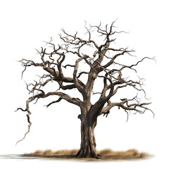 PNG image of dead tree, global environment and climate change concept.