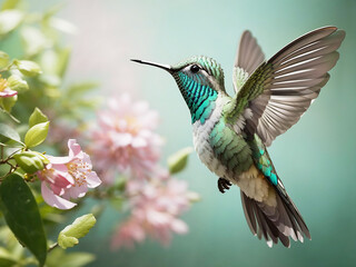 Fototapeta premium Flying hamming bird