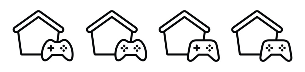 Game house set icon, vector illustration