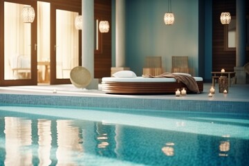 Swimming pool in luxury hotel.