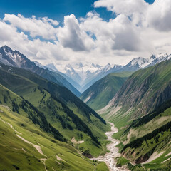 Fototapeta premium Panoramic view of the Pamir mountains in Kyrgyzstan