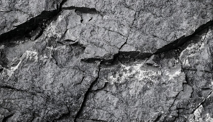 Monochrome Majesty: Close-Up of Crumbled Black and White Rock Texture"