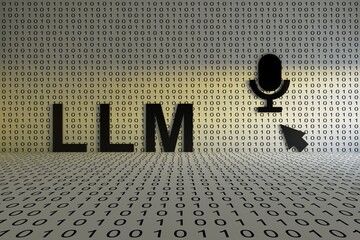 LLM concept text sunlight 3D illustration