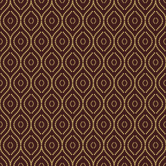 Seamless vector ornament. Modern wavy background. Geometric modern wavy dotted brown and golden pattern