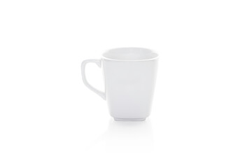 White mug isolated on white background with clipping path.