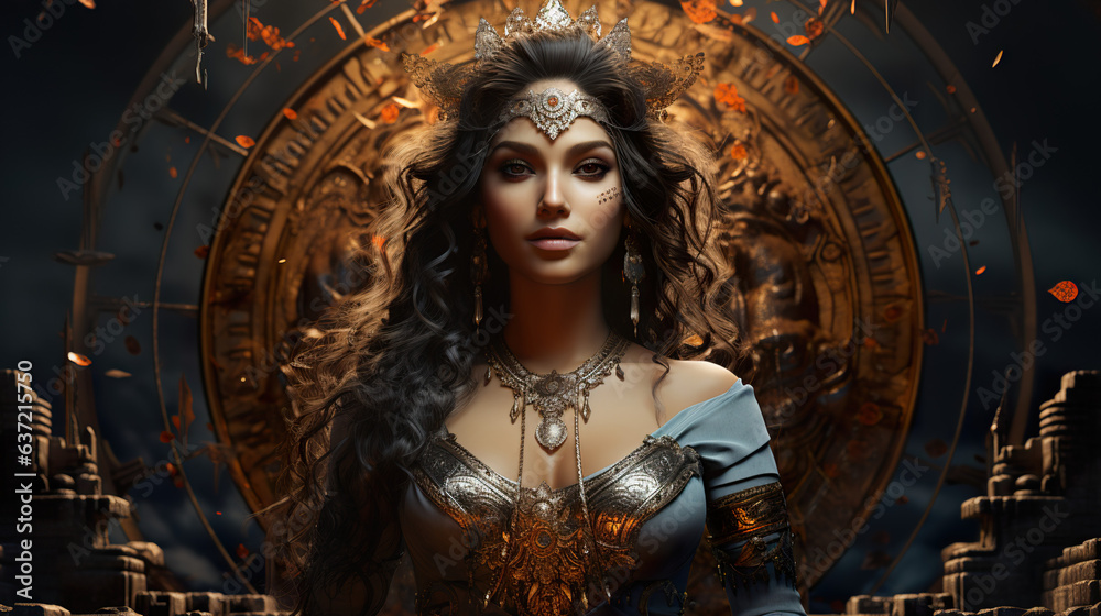 Poster parvati - ancient hindu goddess