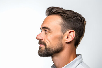 Obraz premium a man with a beard and a white shirt