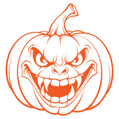 Halloween pumpkin head mascot engraving ink sketch, hand drawn vector illustration Halloween pumpkin, SVG and PNG
