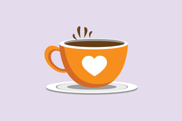 International coffee day concept. Template design with hand drawing style. Colored flat vector illustration isolated. 