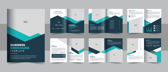 Creative business brochure template design layout, Multipurpose brochure template with cover, back and inside pages