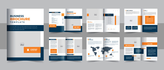Creative business brochure template design layout, Multipurpose brochure template with cover, back and inside pages, minimal business brochure template design