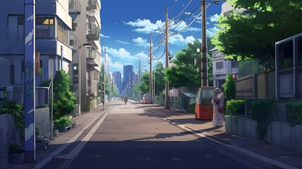 Japanese street view Made with Generative AI