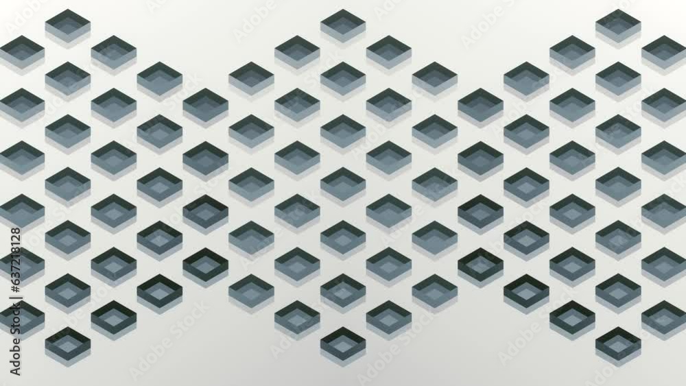 Aufkleber Abstract loop animation of a group of cubes. Digital background. 3d rendering 4K