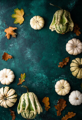 Autumn fall background with pumpkins