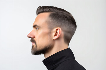 Obraz premium a man with a beard and a black shirt