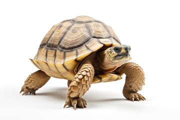 Obraz premium Image of tortoise on white background. Wildlife Animals. Illustration, Generative AI.